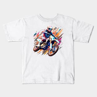 Moto Racing Fast Speed Competition Abstract Kids T-Shirt